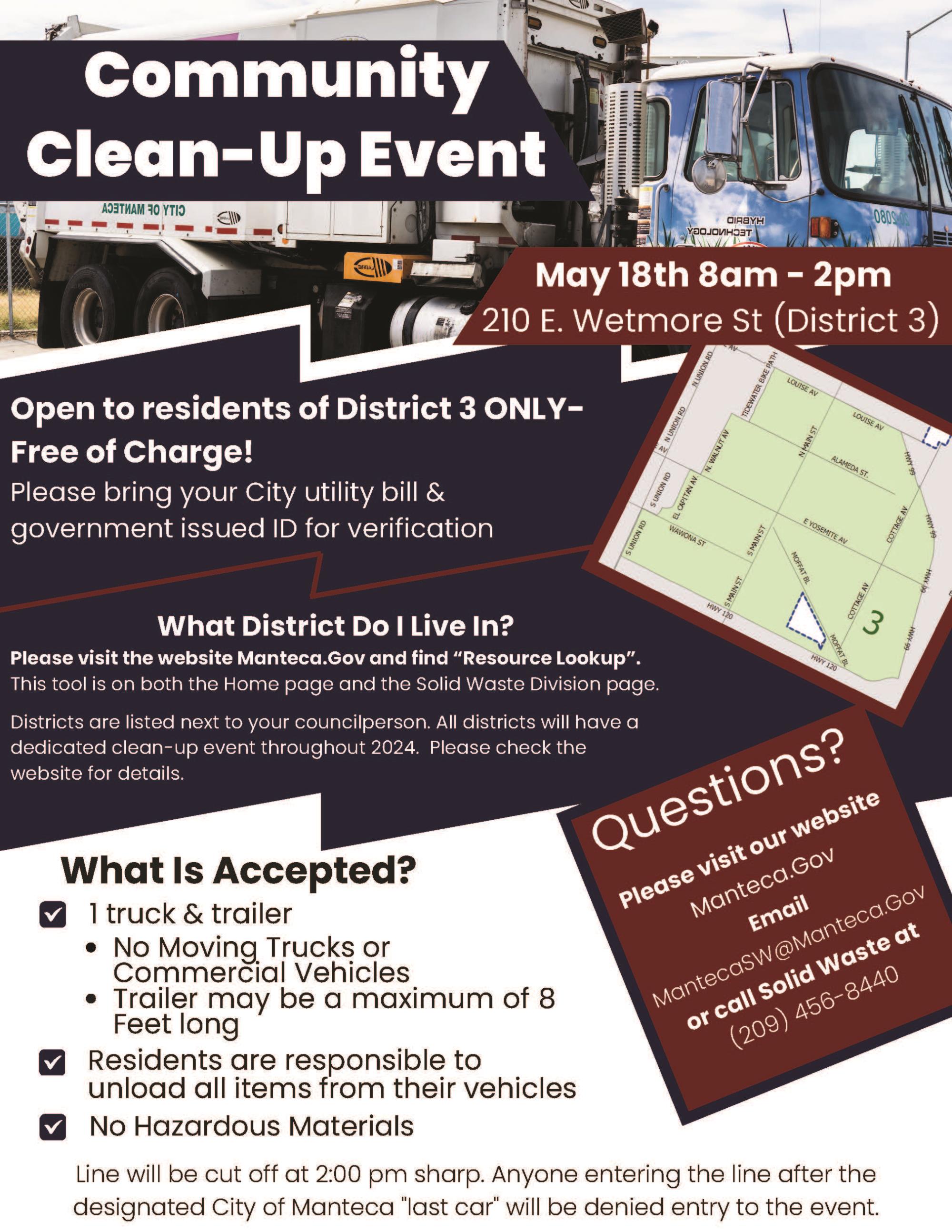 District 3 Community Clean Up Event